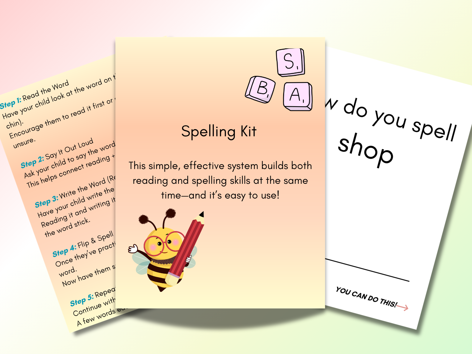 Spelling Kit 200 Words printable spelling PDF preview